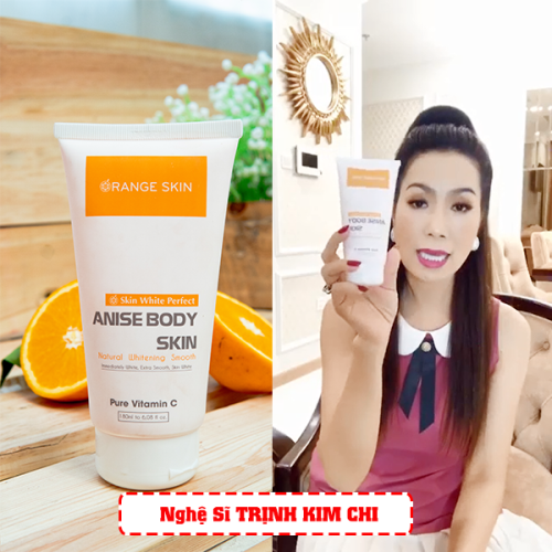 Nghệ sĩ Trịnh Kim Chi cũng là một tín đồ của kem ủ trắng Orange Skin.