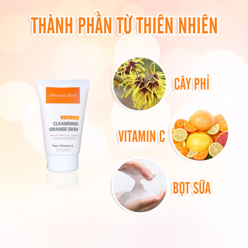 Kem ủ trắng Orange Skin chứa tinh chất cây phỉ, vitamin C, bọt sữa.