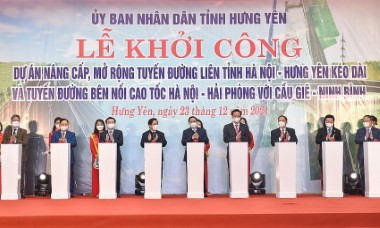 Thủ tướng dự lễ khởi công một số dự án hạ tầng chiến lược để Hưng Yên ‘tự lực phát triển’