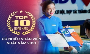 TOP 10 ngân hàng có nhiều nhân viên nhất năm 2021