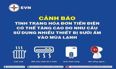 Thiết bị sưởi ấm “ngốn” rất nhiều điện, tiền điện có thể tăng cao