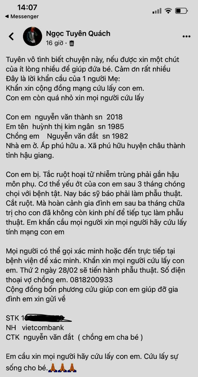 Nghệ sĩ kêu gọi chuyển tiền từ thiện "nhầm" cho tài khoản trục lợi là ai? ảnh 1