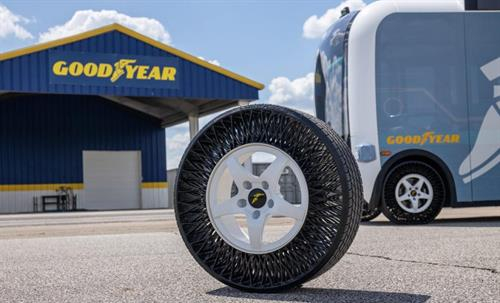 Lốp không hơi và lốp bền vững của Goodyear có nguồn gốc từ phế phẩm thực vật, thân thiện với môi trường.