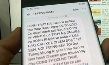 Cảnh báo lừa đảo từ tin nhắn “lệnh truy nã” gửi đến điện thoại