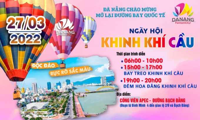 Đà Nẵng tổ chức ngày hội khinh khí cầu mừng mở lại đường bay quốc tế