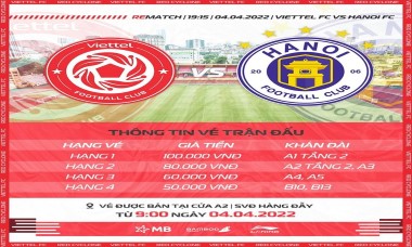 Lộ giá vé xem trận 'derby Thủ đô' giữa Viettel FC và Hà Nội FC