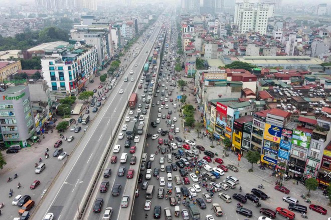 Rào chắn, phân luồng đường vành đai 3 để lắp đặt tuyến cáp quang ảnh 1