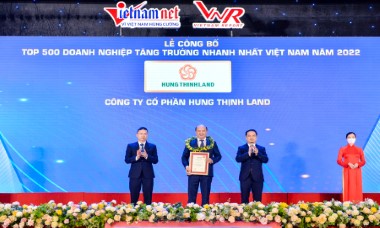 Hưng Thịnh Land nhận cú đúp giải thưởng tại Lễ công bố Top 500 Doanh nghiệp tăng trưởng nhanh nhất Việt Nam 2022