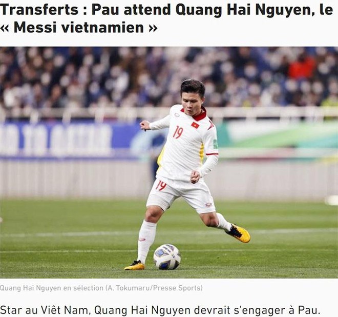 Nhật báo L’Equipe khẳng định Quang Hải khoác áo Pau FC ảnh 1