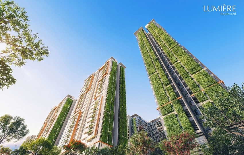 LUMIÈRE Boulevard phủ kín hơn 70% diện tích bằng mảng xanh tiện ích