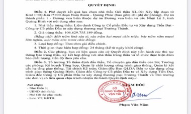 Lộ diện doanh nghiệp trúng gói thầu xây lắp đường ven biển Quảng Bình