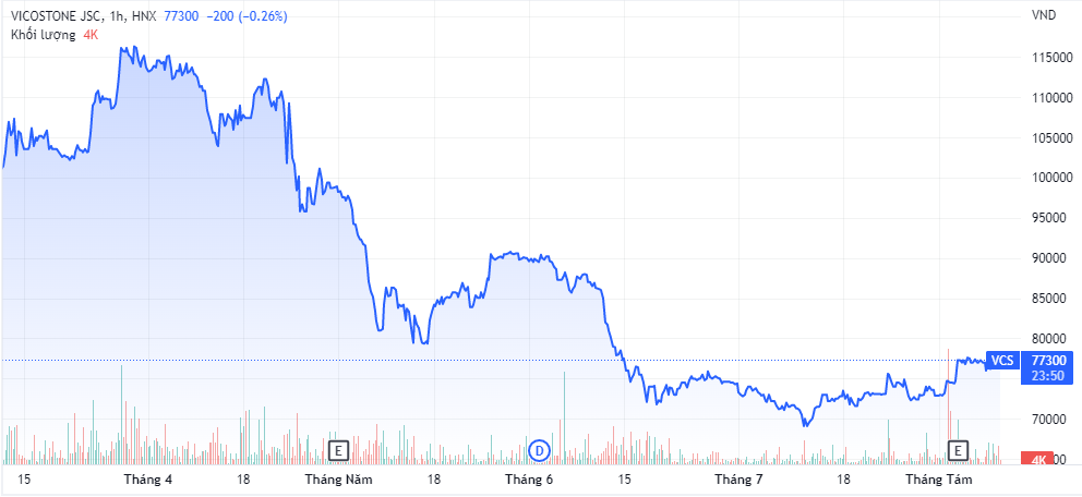 Diễn biến giá cổ phiếu VFG thời gian gần đây (Nguồn: TradingView)