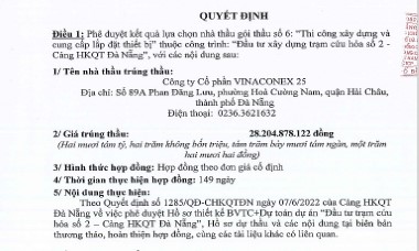 Vinaconex 25 trở thành đối tác của Cảng hàng không quốc tế Đà Nẵng tại dự án xây dựng trạm cứu hỏa