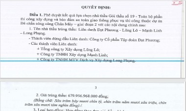 Đạt Phương đứng đầu liên danh thi công đê chắn sóng cảng Chân Mây