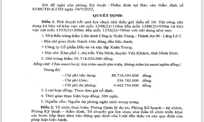 Thành An 96 tham gia thi công kè hơn 93 tỷ đồng tại Quảng Ninh