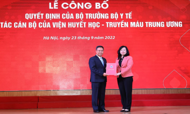 PGS.TS Nguyễn Hà Thanh được bổ nhiệm Viện trưởng Viện Huyết học – Truyền máu Trung ương