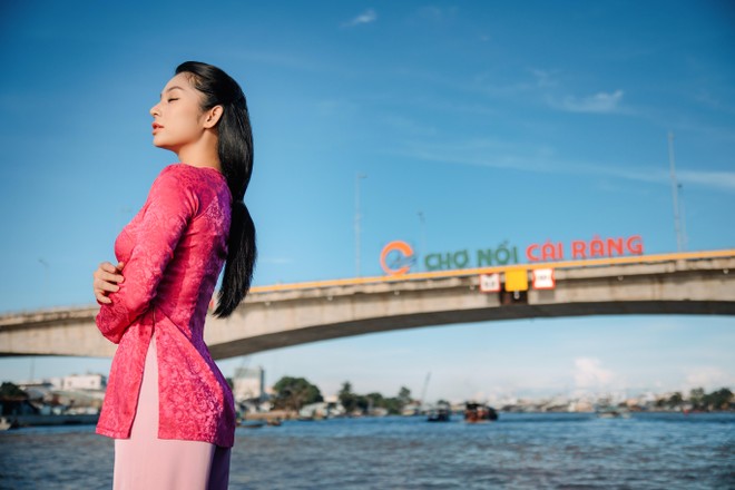 Lâm Thu Hồng muốn giới thiệu áo bà ba tại đấu trường "Miss Globe 2022" ảnh 12