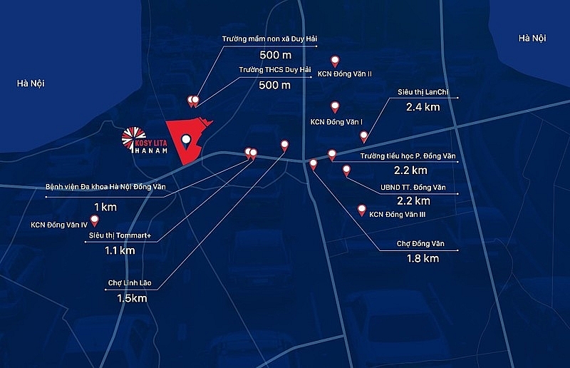 Khu đô thị Kosy Lita Ha Nam sở hữu vị trí chiến lược tại cửa ngõ Thủ đô