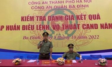 Kiểm tra, đánh giá kết quả tập huấn Điều lệnh, Quân sự, Võ thuật CAND năm 2022