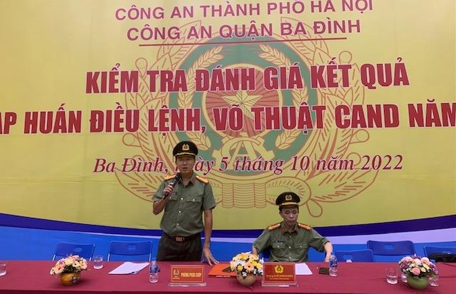 Kiểm tra, đánh giá kết quả tập huấn Điều lệnh, Quân sự, Võ thuật CAND năm 2022 ảnh 1