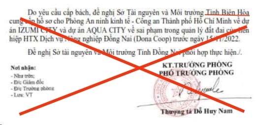 Văn bản giả mạo Phòng An ninh kinh tế - Công an TP.HCM