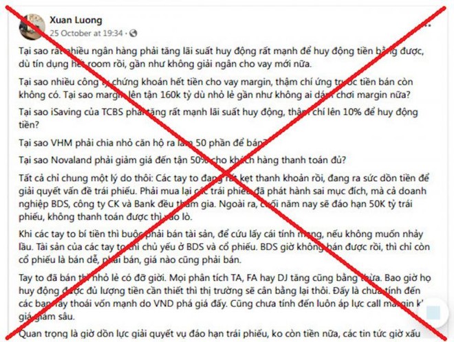 Xử lý 2 nam thanh niên đăng thông tin sai sự thật về thị trường tài chính, chứng khoán ảnh 1