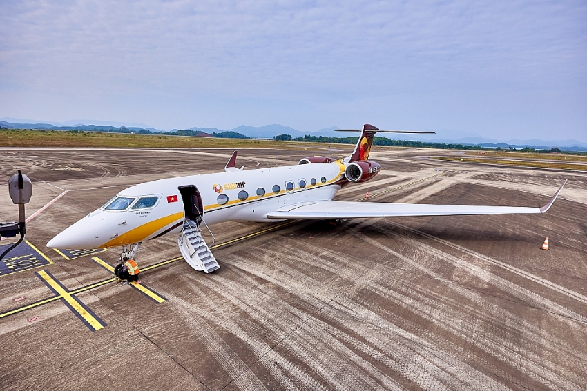 Chuyên cơ Gulfstream G650ER tại triển lãm hàng không hạng sang đầu tiên tại Việt Nam