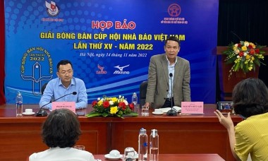 Hơn 100 triệu đồng tiền thưởng giải bóng bàn Hội Nhà báo Việt Nam 2022