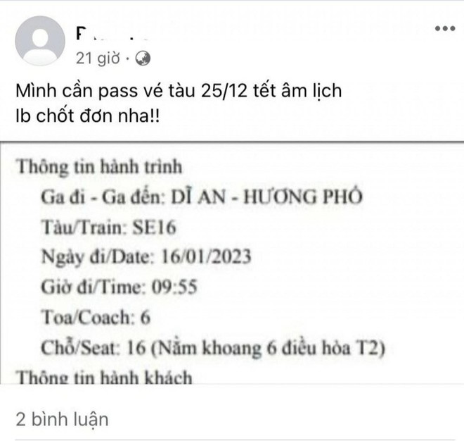 Cảnh báo không mua lại vé tàu Tết trôi nổi trên mạng tránh “tiền mất tật mang” ảnh 1