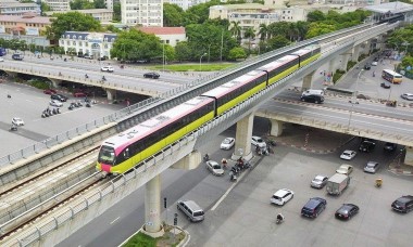 Metro Nhổn- Ga Hà Nội chạy thử toàn tuyến đoạn trên cao vào ngày 5-12