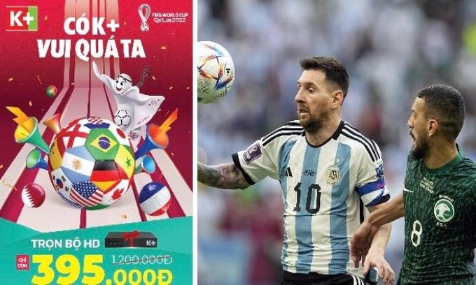 Xem World Cup trên truyền hình số vệ tinh K+