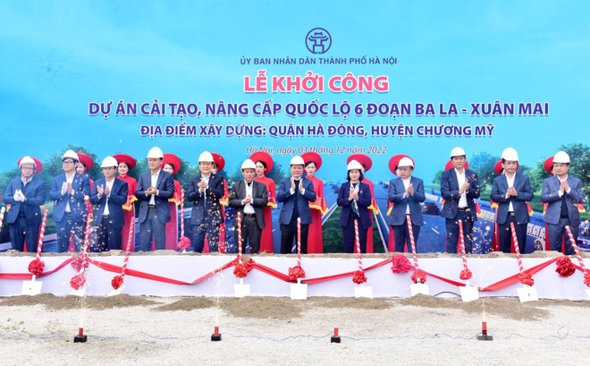 Khởi công mở rộng quốc lộ 6 đoạn Ba La- Xuân Mai với quy mô chiều rộng mặt đường 60m ảnh 1