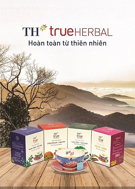 Bộ Trà thảo dược túi lọc TH true HERBAL gồm 4 sản phẩm: Giảo cổ lam - Linh chi; Lạc tiên - Tâm sen; Tía tô - Gừng; Nhân trần - Cúc hoa