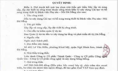 Đà Nẵng: Liên danh Công ty Công nghệ Quốc gia trúng gói thầu xây lắp hơn 440 tỷ