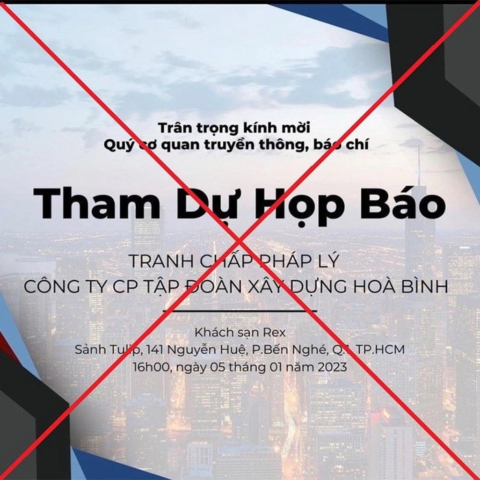 Tập đoàn Xây dựng Hòa Bình bác thông tin tổ chức họp báo về cuộc 'nội chiến' đang gây nhiều tranh cãi