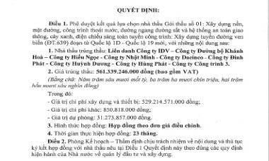 Liên danh Xây dựng công trình 3 (CT3) trúng gói thầu nửa nghìn tỷ tại Bình Định