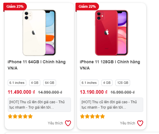 Cập nhật giá iPhone 11 mới nhất tháng 2/2023