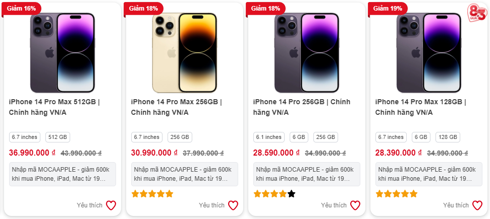 Khảo sát iPhone 14 Pro Max tại cellphones