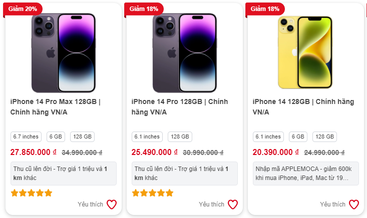 Cập nhật giá iPhone 14 tại Cellphones