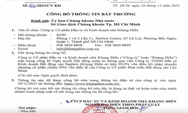 Công ty con của Nhà Khang Điền (KDH) muốn dùng 350 tỷ đồng để "thâu tóm" một Công ty bất động sản hơn 1 năm tuổi