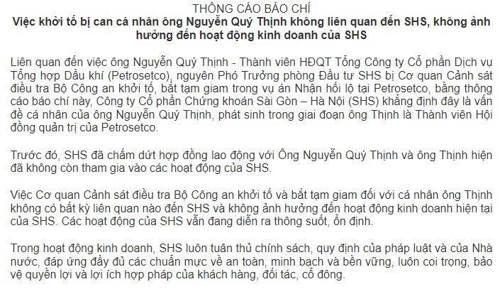 Dồn lực tự doanh, Chứng khoán SHS 