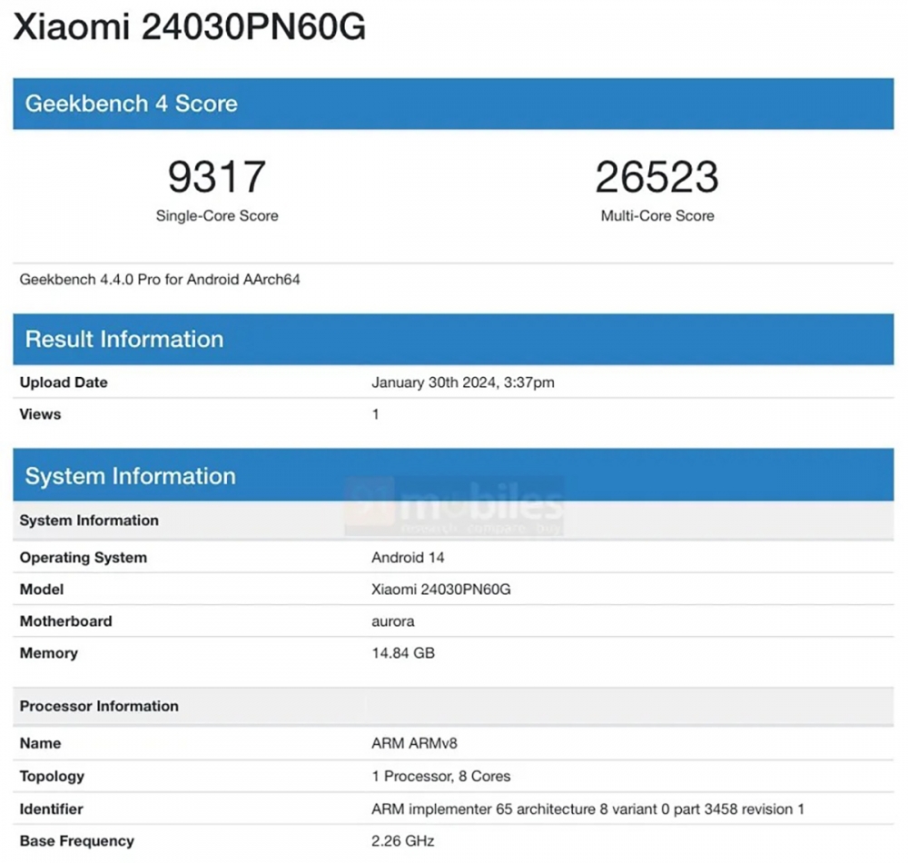 Hé lộ hiệu năng khủng của Xiaomi 14 Ultra trên Geekbench, sắp được ra mắt toàn cầu