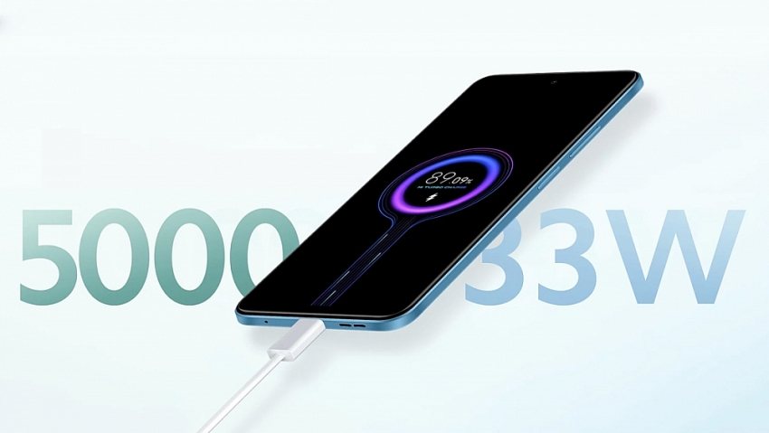 Dung lượng pin 5000mAh và sạc nhanh 33W của Redmi Note 12 8GB 128GB