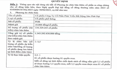 Phát Đạt (PDR) muốn huy động 1.340 tỷ đồng, dồn lực cho các dự án bất động sản trọng điểm