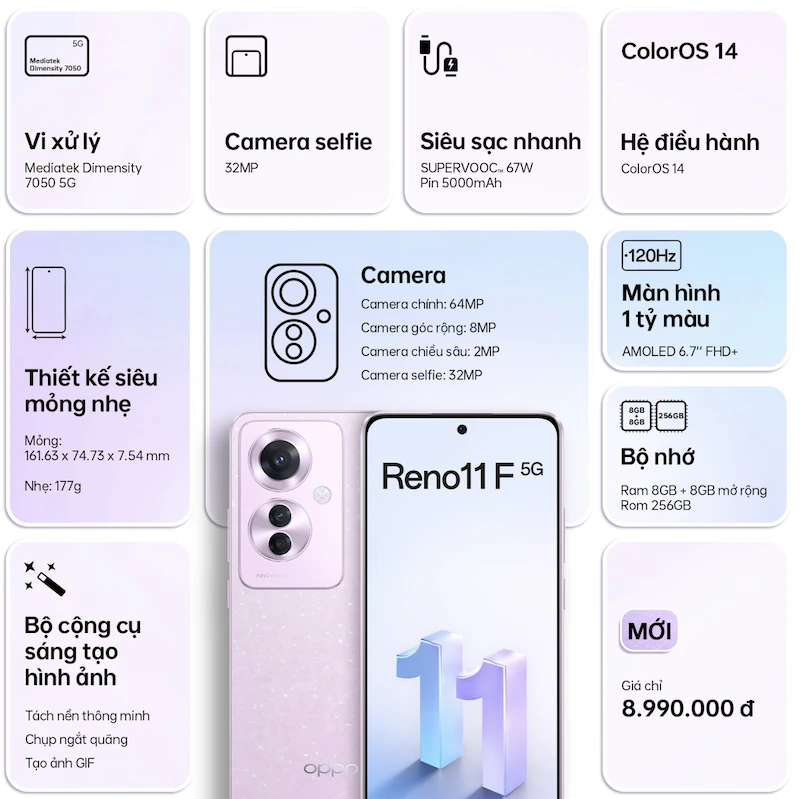 OPPO Reno11 F 5G chính thức ra mắt tại thị trường Việt Nam