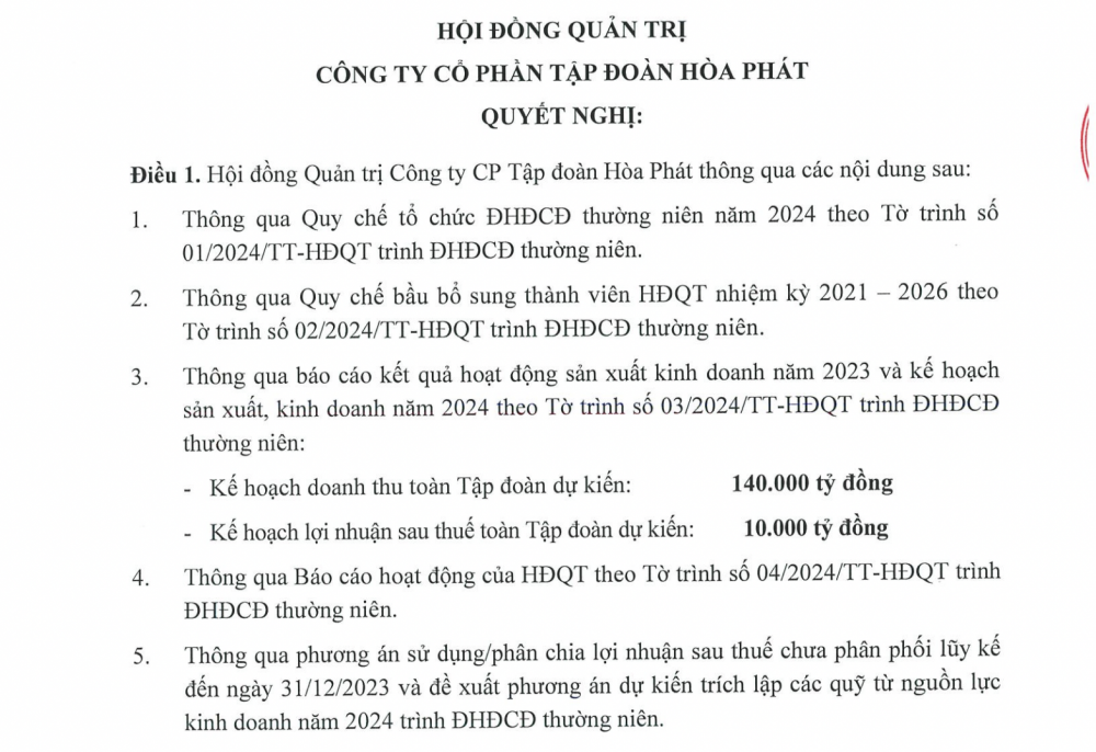 “Vua thép” Hòa Phát (HPG) muốn trở lại thời kỳ lãi vạn tỷ, sẽ tăng vốn điều lệ lên xấp xỉ 64.000 tỷ đồng