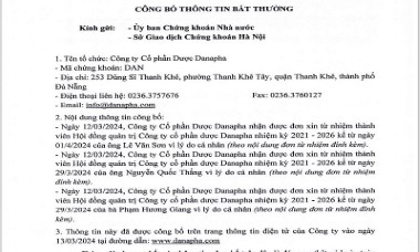 Lãnh đạo đồng loạt thoái vốn, thượng tầng Danapha biến động lớn trước thềm ĐHCĐ