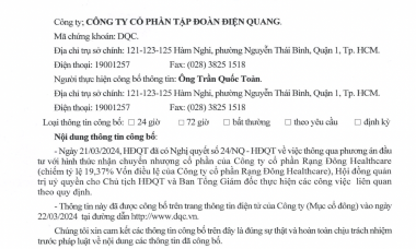 Điện Quang (DQC) muốn nhận chuyển nhượng hơn 19% Rạng Đông Healthcare, sẽ “dấn thân” vào lĩnh vực mới?