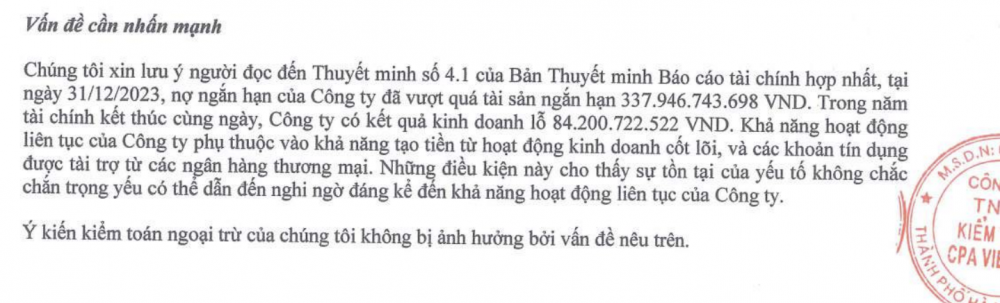 Tập đoàn Dầu khí AnPha bị kiểm toán nghi ngờ khả năng hoạt động liên tục