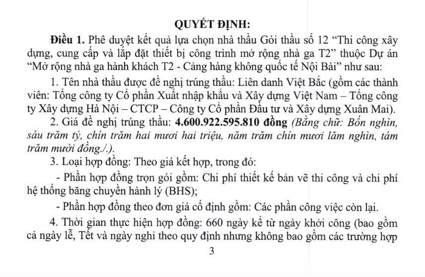 Thắc mắc của nhà thầu tại dự án mở rộng nhà ga hành khách T2 Nội Bài